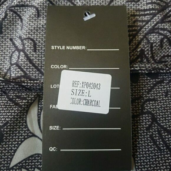 NWT REBORN Floral Gray Shirt Dress Short Sleeve Whimsy Goth Women's Size L - Picture 3 of 13